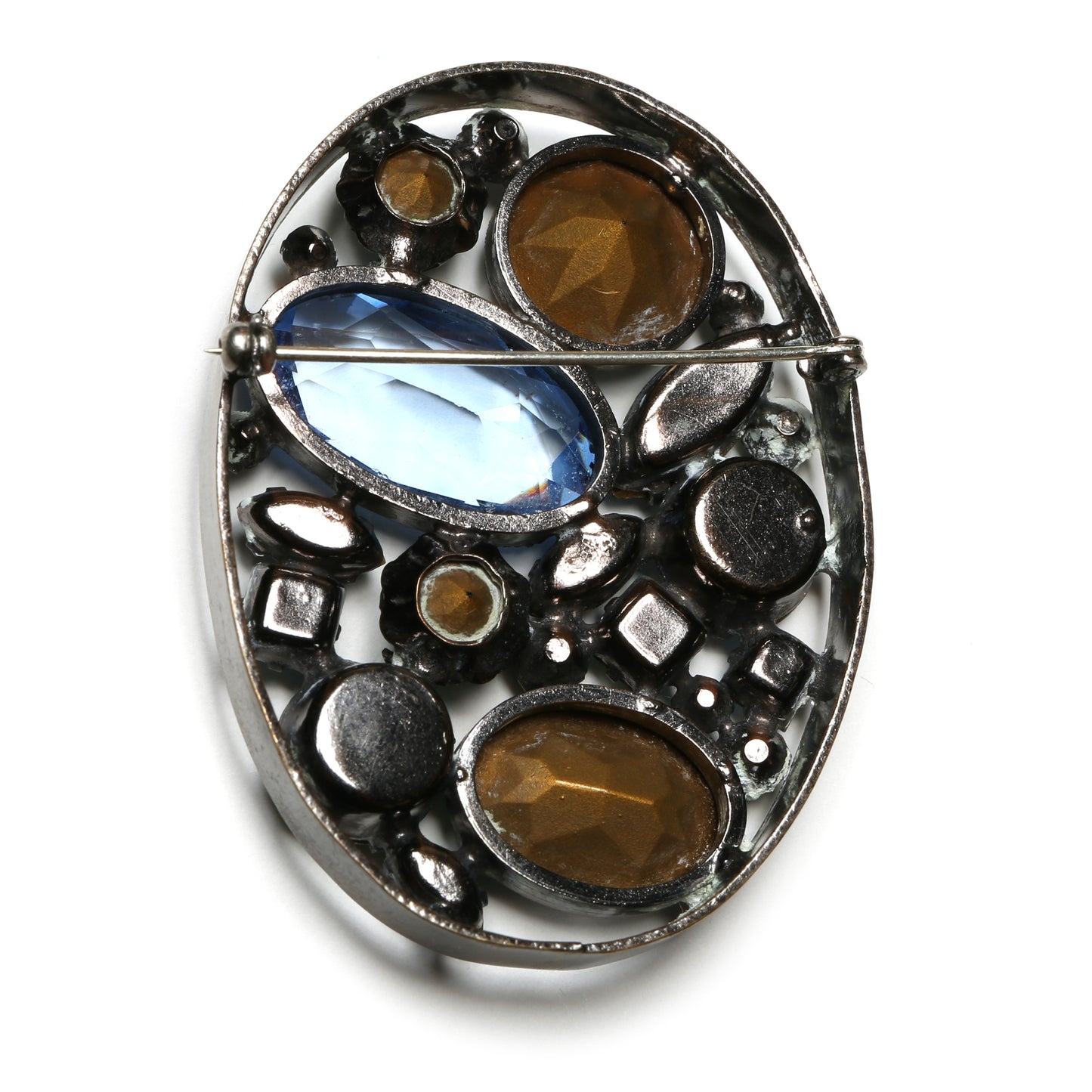 Schreiner Elevated-Frame Oval Brooch