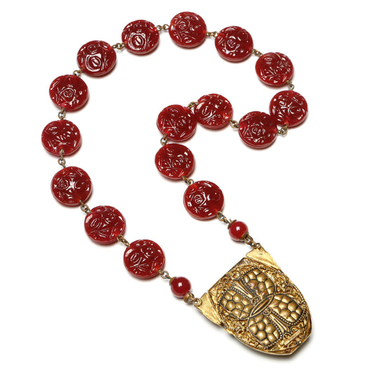 Czech Art-Deco Molded Glas Necklace