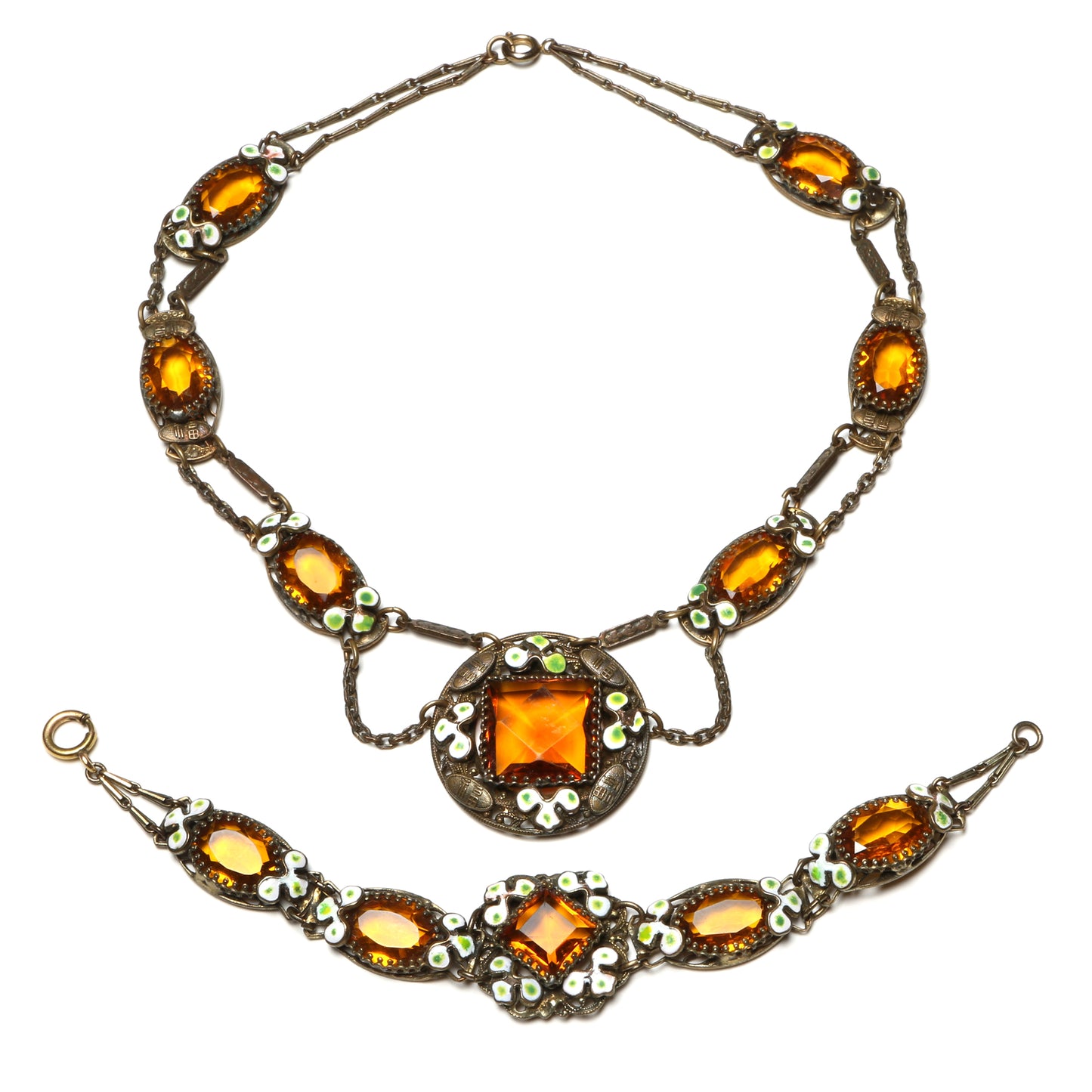 Bohemian Czech Necklace and Bracelet Set