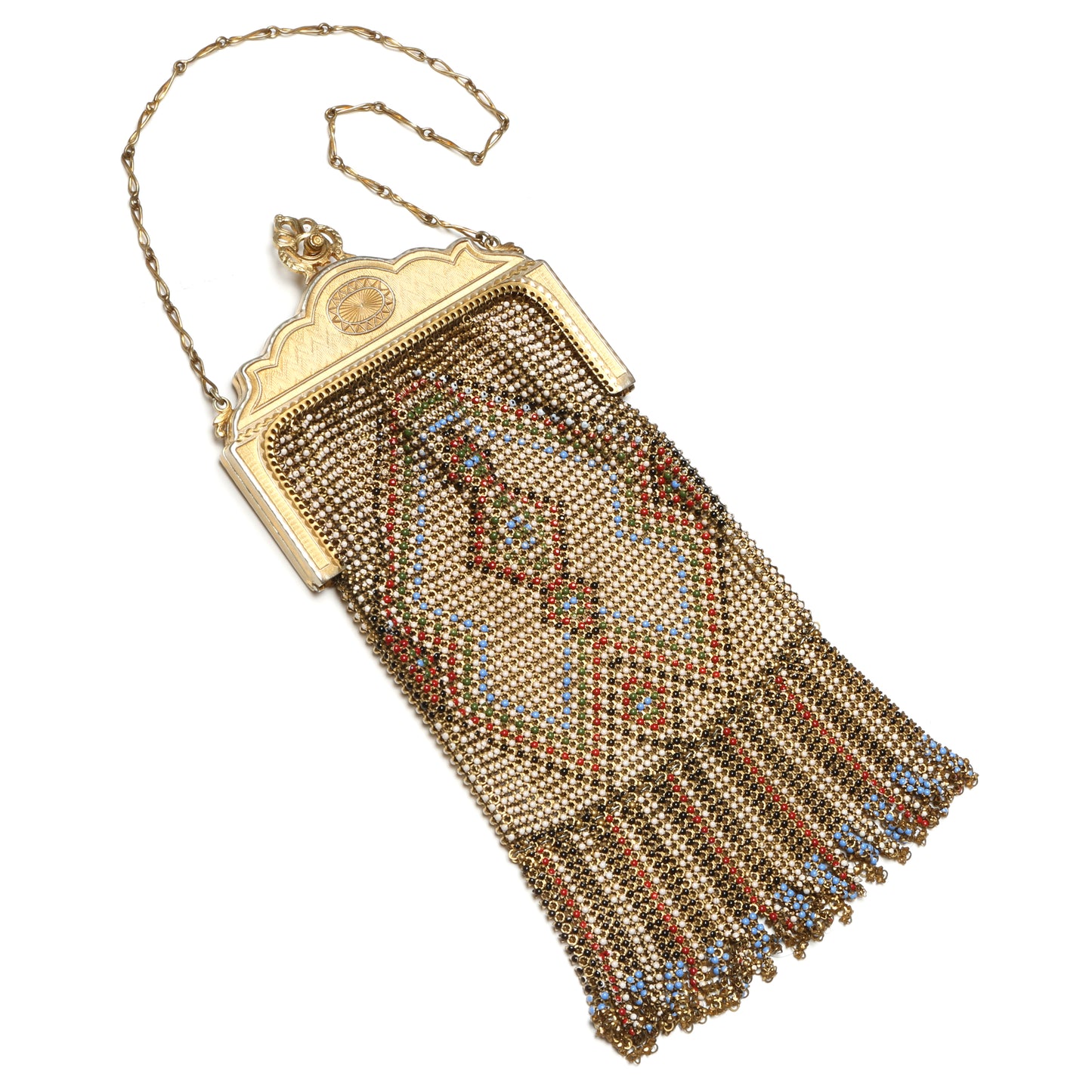 Whiting and Davis Enamel Mesh Purse