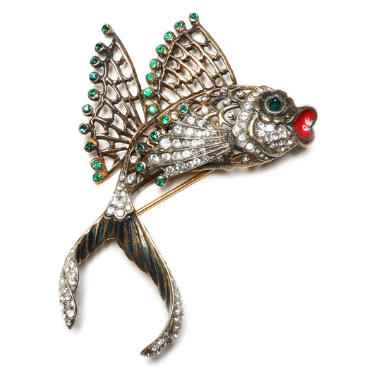 Coro Sterling Fish Brooch