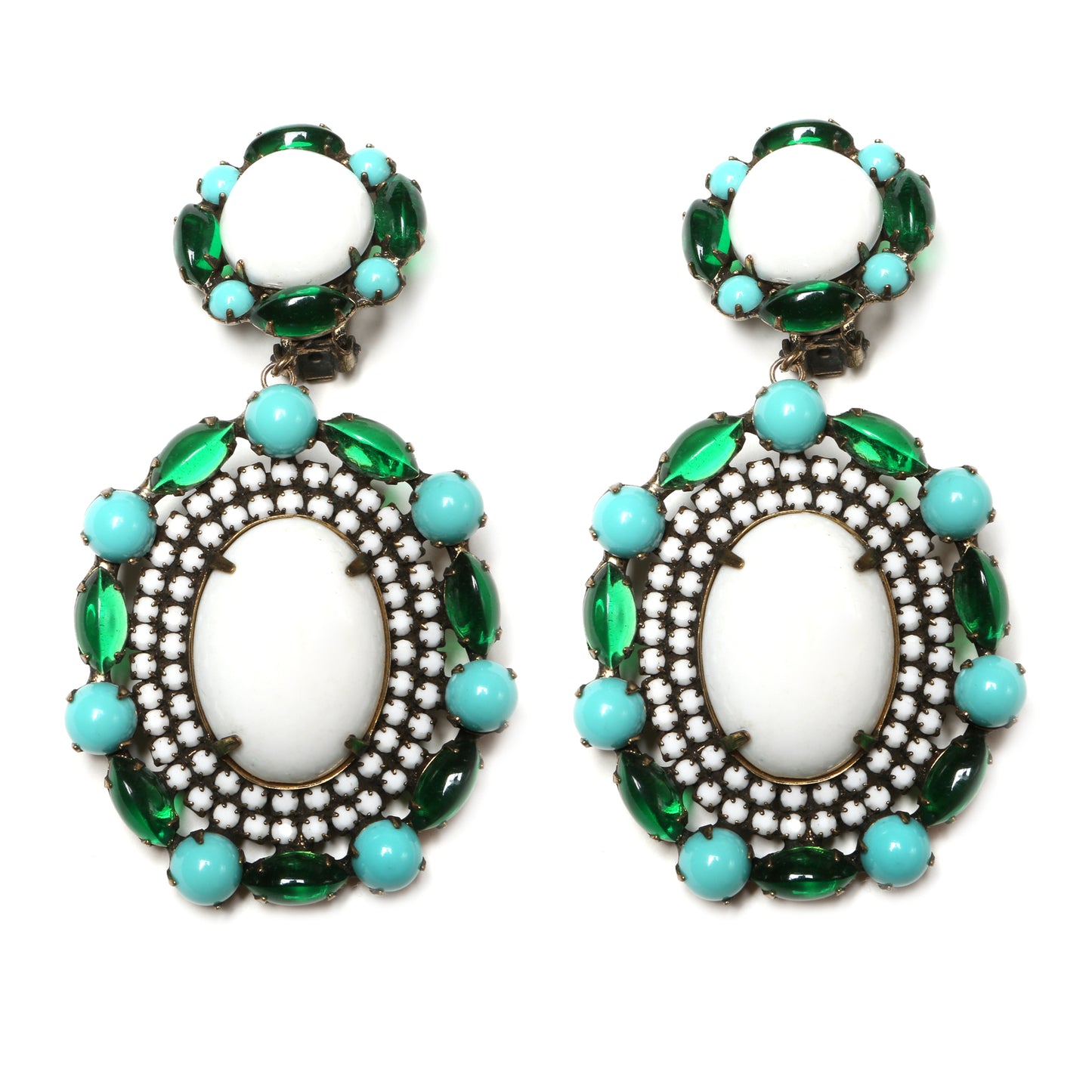 K.J.L. Green and Turquoise Earrings
