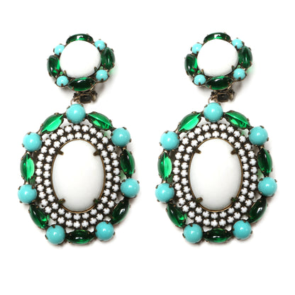 K.J.L. Green and Turquoise Earrings