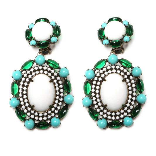 K.J.L. Green and Turquoise Earrings