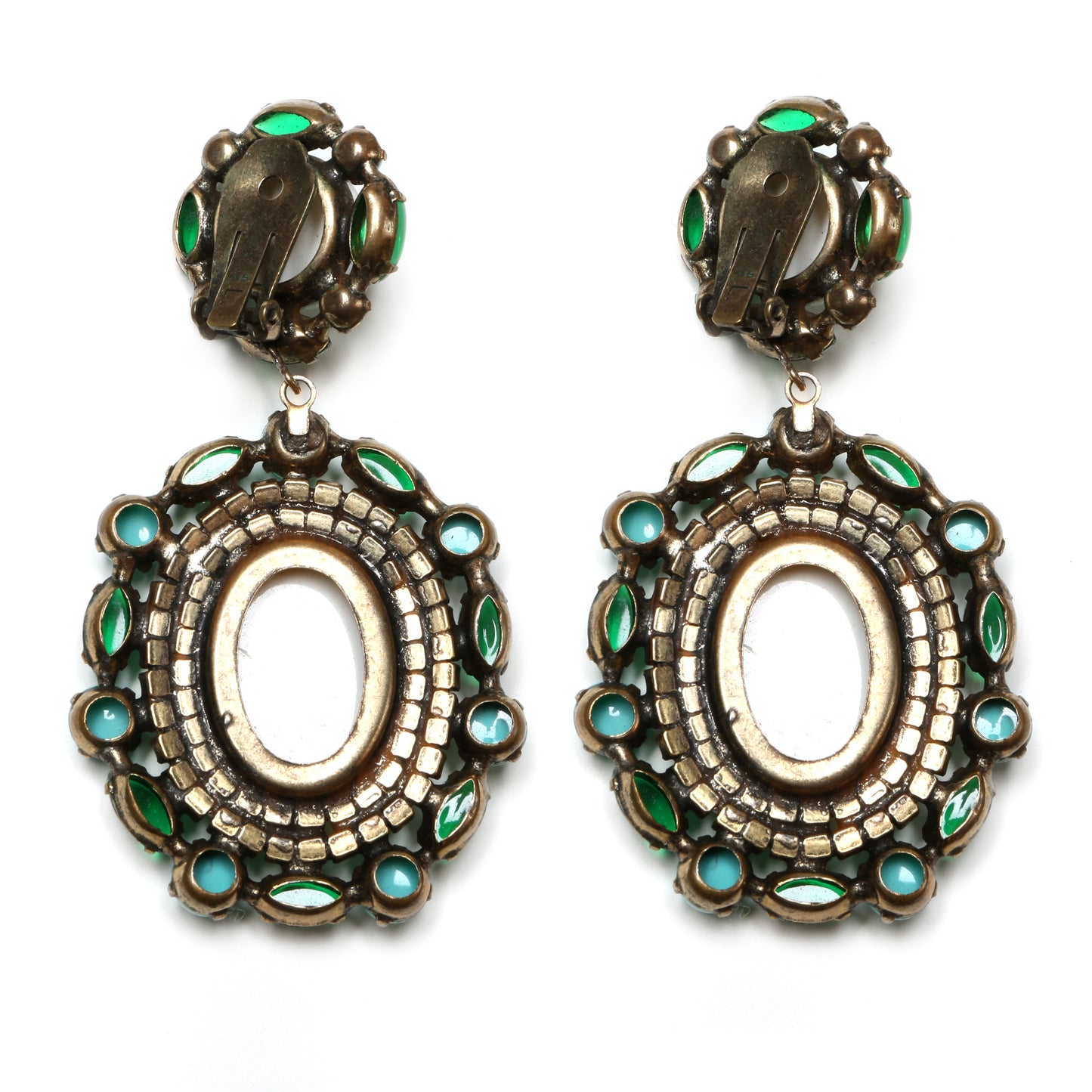 K.J.L. Green and Turquoise Earrings