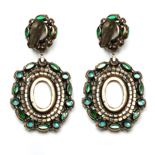 K.J.L. Green and Turquoise Earrings