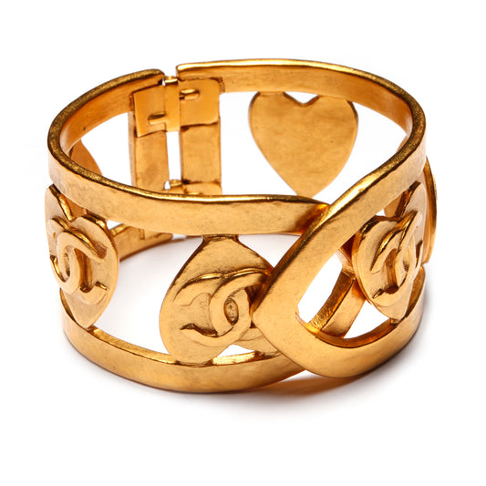 1995 Chanel Logo & Heart Cuff