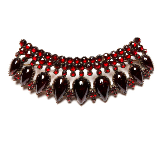 Victorian Garnet Crown Brooch