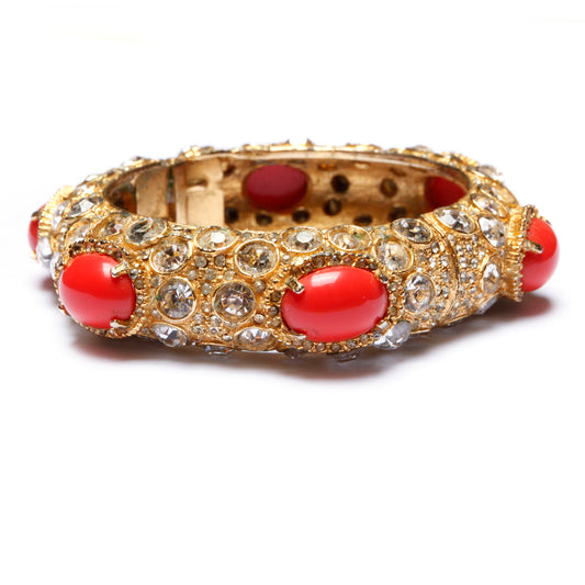 K.J.L. Encrusted Coral Bracelet