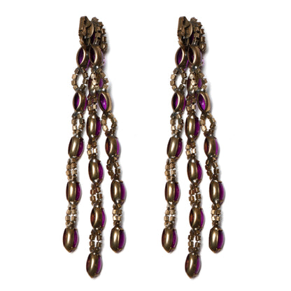 K.J.L. Purple Dangly Earrings – view 2