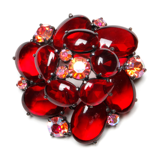 Schiaparelli Red Glass Brooch