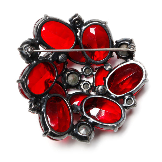 Schiaparelli Red Glass Brooch