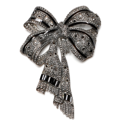 Marcasite Bow Brooch