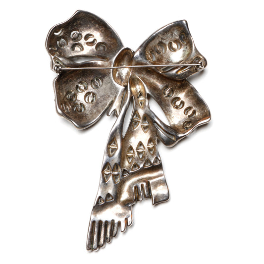 Marcasite Bow Brooch
