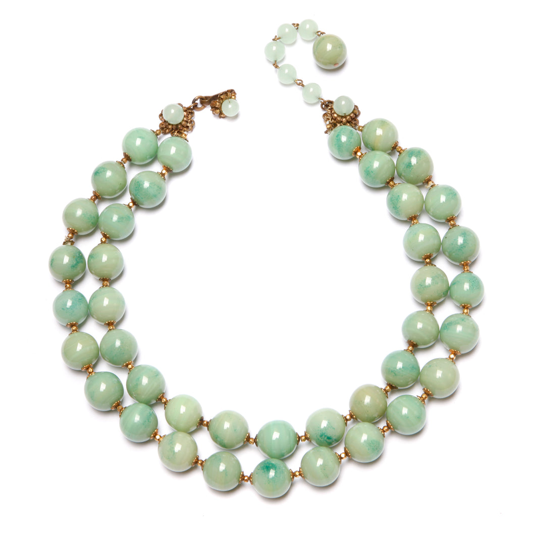 Miriam Haskell Coral and Pearl necklace, Long style 28 inches