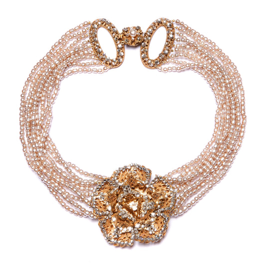 Rare Miriam Haskell Multi-Strand Beaded Necklace