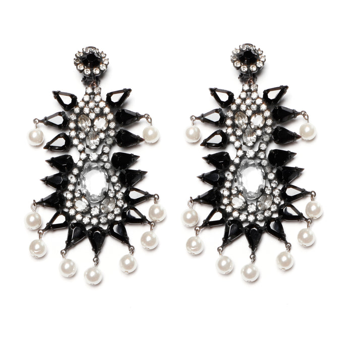 Black and White K.J.L. Earrings