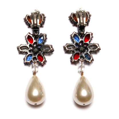 Schiaparelli Dangly Floral Earrings – view 2