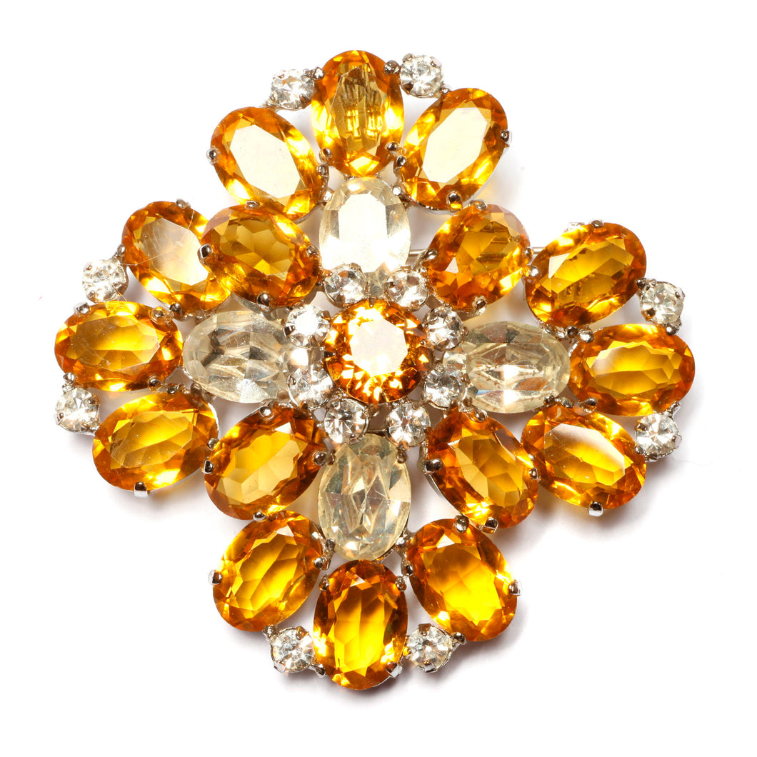 Schreiner Yellow Snowflake Brooch