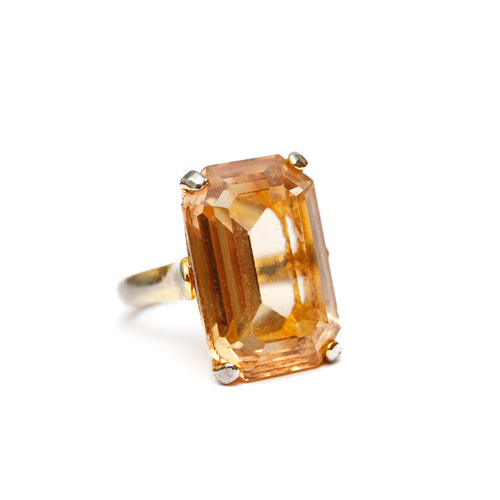 1970s Pale Amber Cocktail Ring