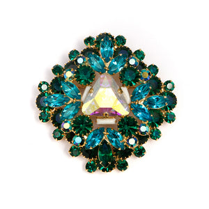 1980s Dominique Large Green Brooch