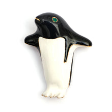 Load image into Gallery viewer, 1970s Ciner Enamelled Penguin Brooch