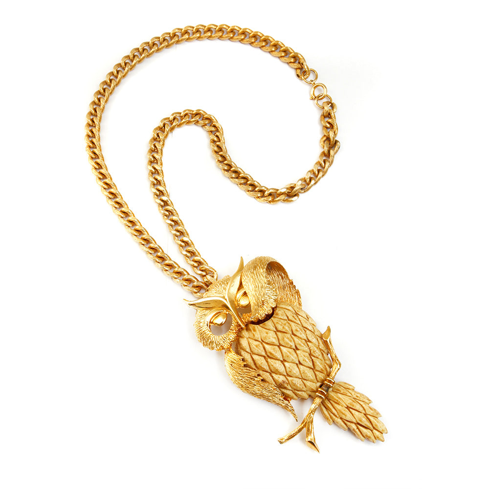 1980s Razza Gold Chain with Owl Pendant