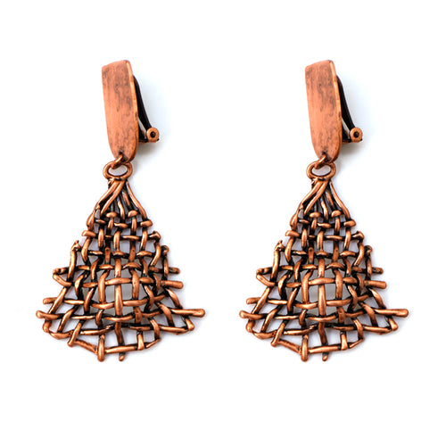 1980s Copper Woven Earrings
