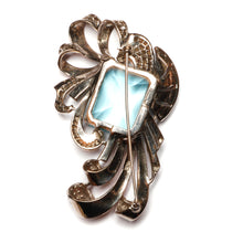 Load image into Gallery viewer, Aquamarine Sterling Brooch