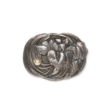 Load image into Gallery viewer, Sterling Silver Iris Brooch with Pearl