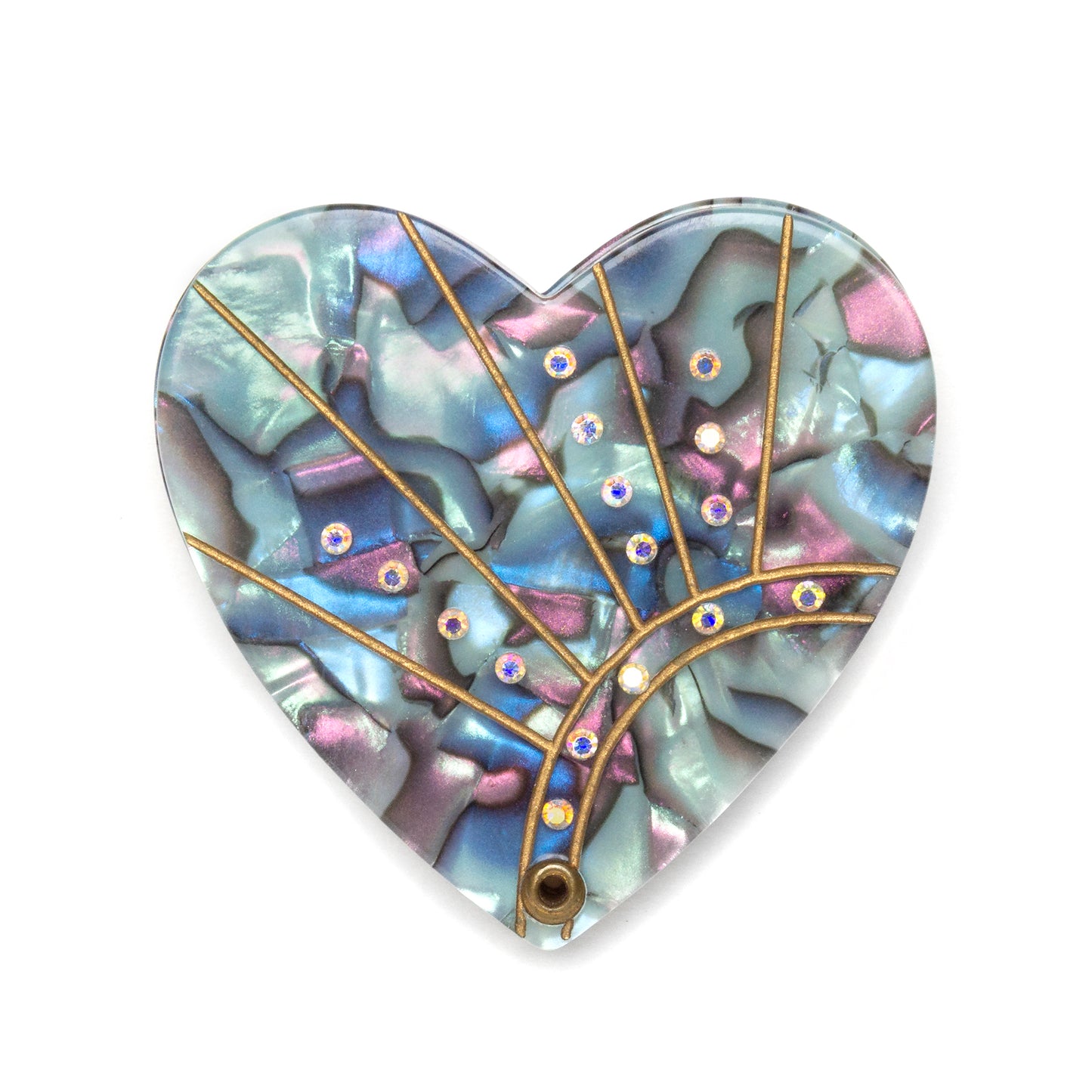 1950s Plastic Heart Swivel Mirror