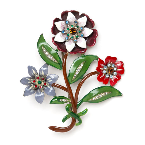 Colourful Flowers Brooch