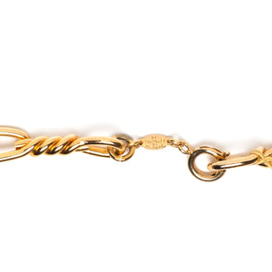 1970s Dior Gold Twisted Chain Link Necklace