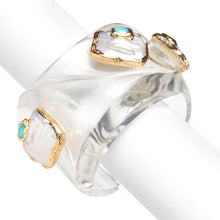 Load image into Gallery viewer, EL Lucite Cuff with Stones