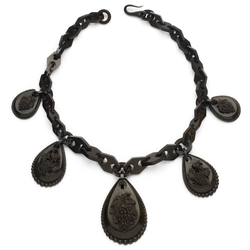 Large Black Grape Pendants Necklace