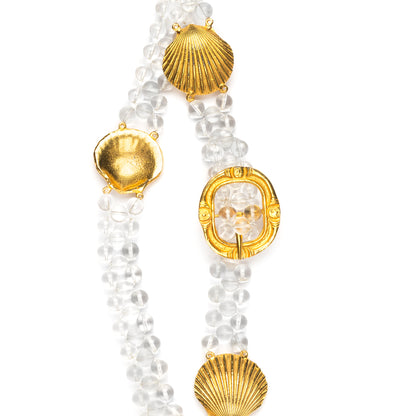Gold Clam Shell and Clear Belt – view 2