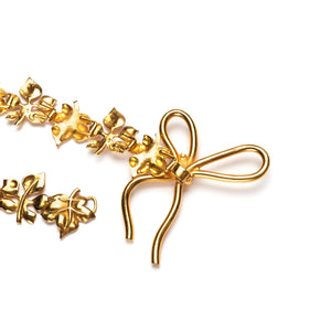 Lanvin Gold Leaves Belt with Bow