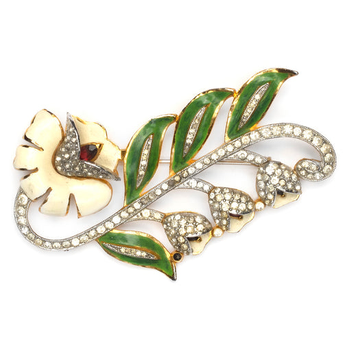 Diamanté Lily of the Valley Brooch