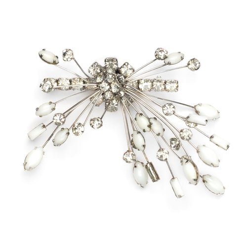 Marvella White and Silver Fireworks Brooch