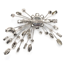 Load image into Gallery viewer, Marvella White and Silver Fireworks Brooch