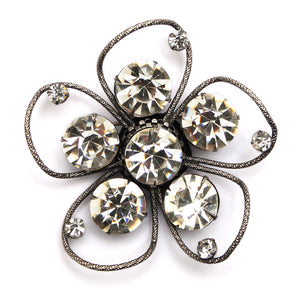 1950s Wire Diamanté Flower Pin
