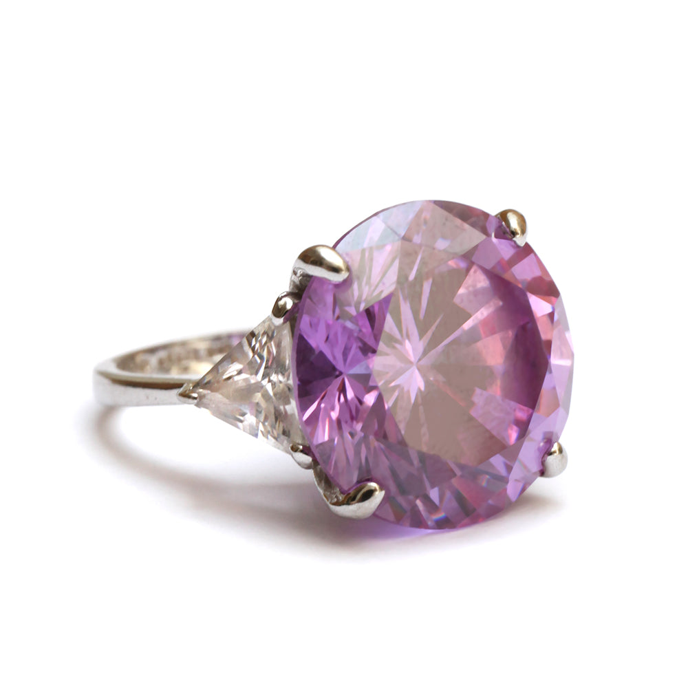 1970s Round Purple Stone Ring