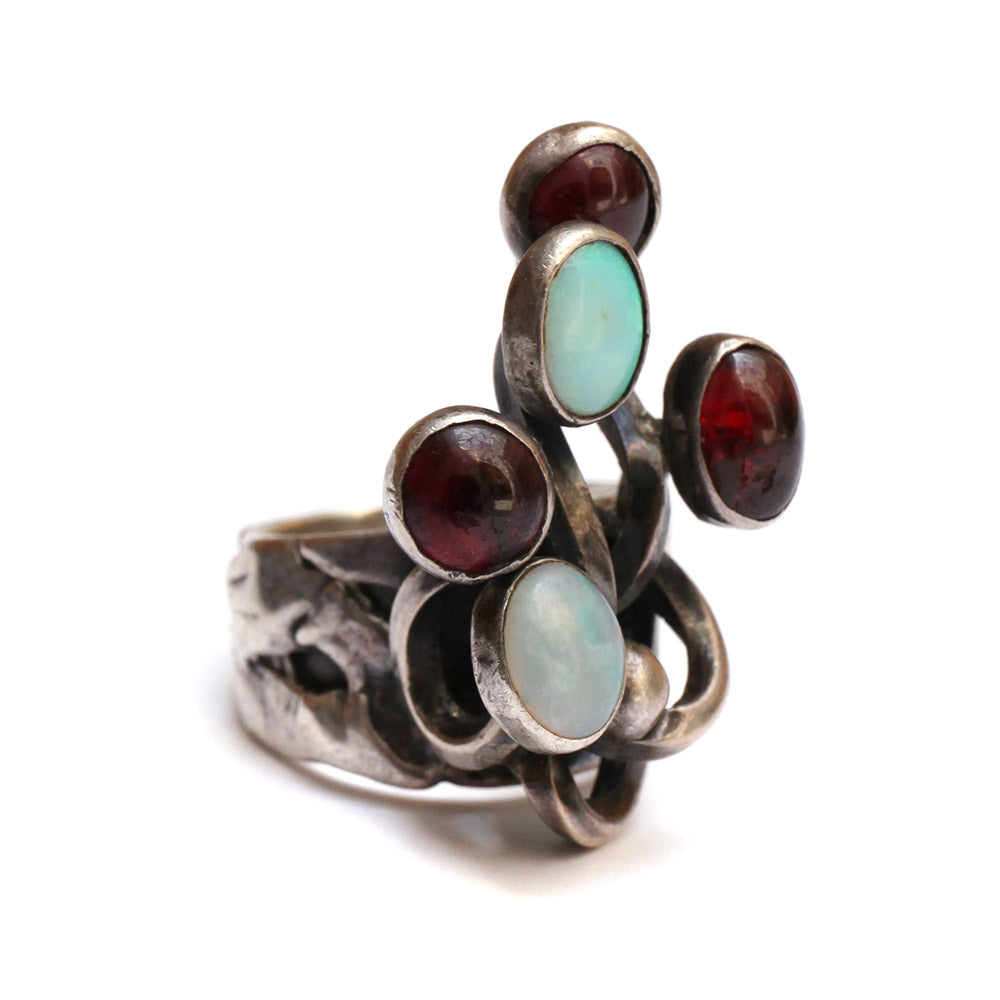 1960s Rachel Gera Sterling Ring with Pistons