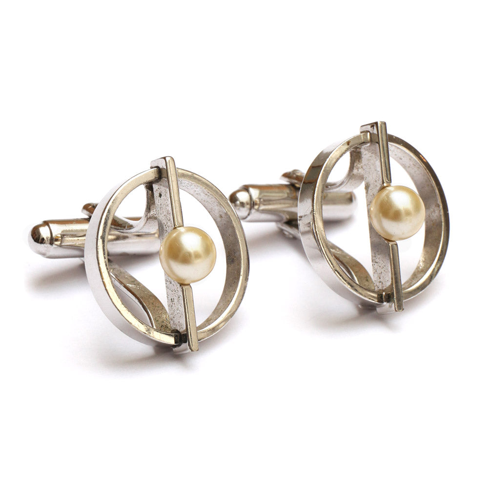 Vintage 2024 sterling silver pearl cufflinks