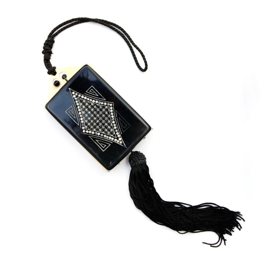 1930s Black Celluloid Dance Compact Purse