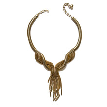Load image into Gallery viewer, Hobe Gold Twisted Fringe Necklace