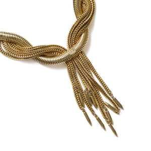 Hobe Gold Twisted Fringe Necklace