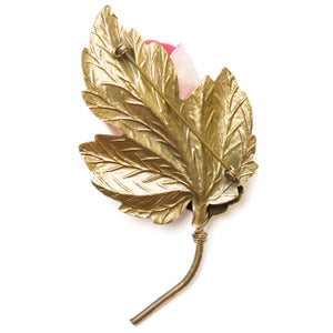 Blumenthal Pink and Gold Flower Brooch