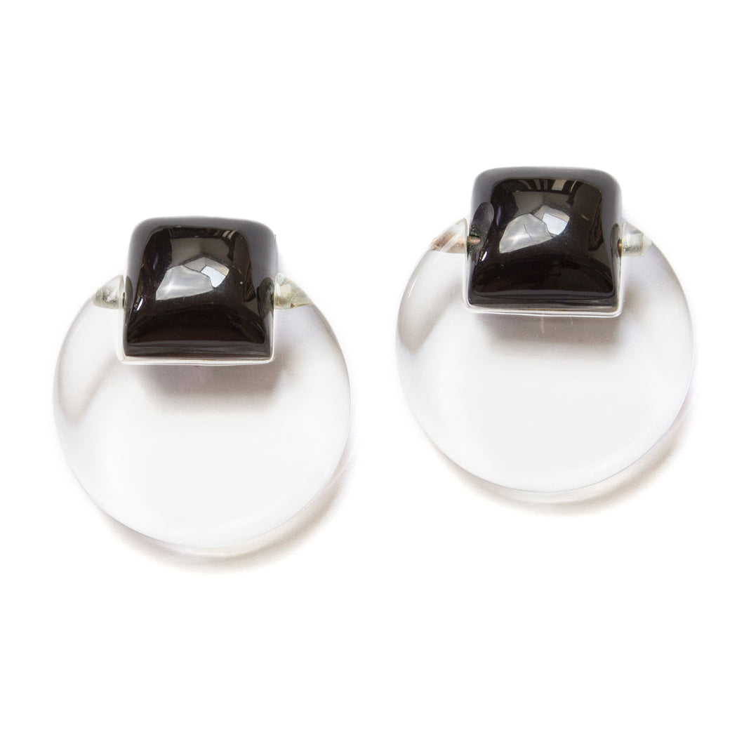 1960's Lucite with Black Squares Earrings