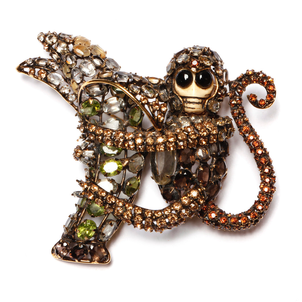 Statement C&D Monkey and Banana Brooch